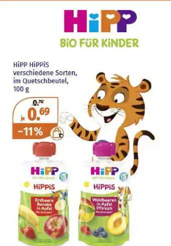 Müller Hipp Hippis verschiedene Sorten, Quetschbeutel 100g Angebot