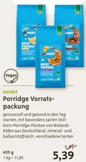 Biocompany Davert Porridge Vorratspackung 455 g Angebot