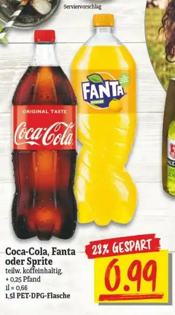 NP Discount Coca Cola, Fanta oder Sprite 1,5L Angebot