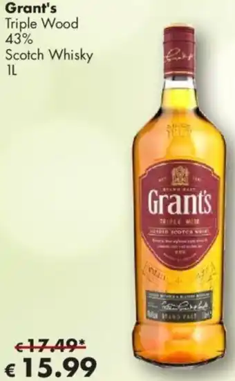 Travel Free Grant's Triple Wood Scotch Whisky 1 L Angebot