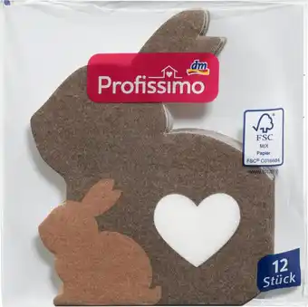 dm drogerie Profissimo servietten gestanzt "hase mit herz" (33x33 cm) Angebot