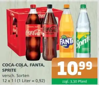 Getränke A-Z Coca-Cola, Fanta oder Sprite 12x1 L Angebot