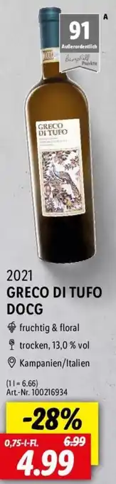 Lidl 2021 Greco di Tufo DOCG 0,75 L-Fl. Angebot