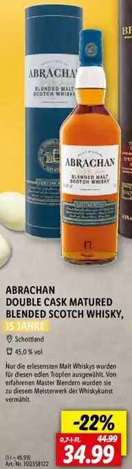 Lidl Abrachan Double Cask Matured Blended Scotch Whisky 0,7 L-Fl. Angebot