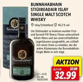 Lidl Bunnahabhain Stiùireadair Islay Single Malt Scotch Whisky 0,7 L-Fl. Angebot