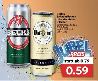 Combi Beck's Spitzenpilsener oder Warsteiner Pilsener 0,5L Angebot