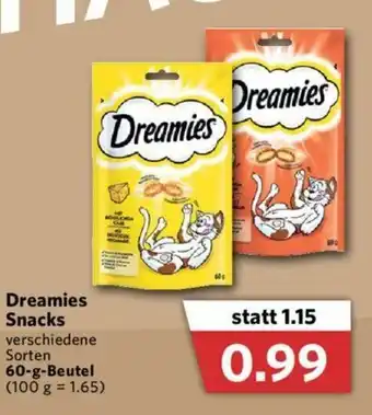 Combi Dreamies Snacks 60g Beutel Angebot