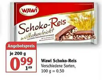 Globus Wawi Schoko-reis Angebot