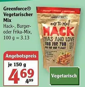 Globus Greenforce Vegetarischer Mix Angebot