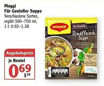 Globus Maggi Für Genießer Suppe Angebot