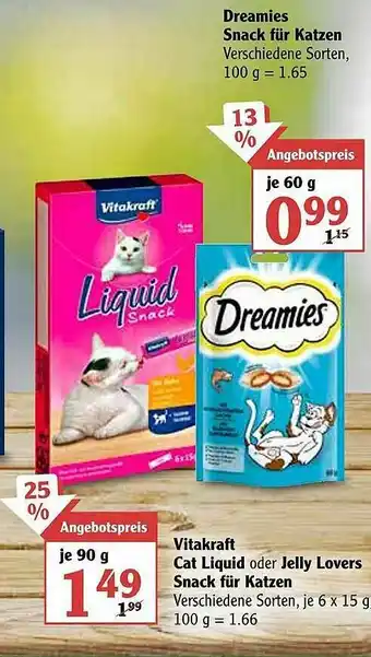 Globus Vitakraft Cat Liquid Oder Jelly Lovers Snack Für Katzen Angebot