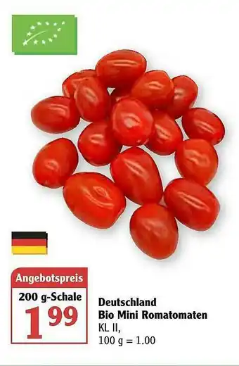 Globus Deutschland Bio Mini Romatomaten Angebot