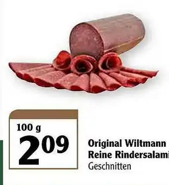 Globus Original Wiltmann Reine Rindersalami Angebot