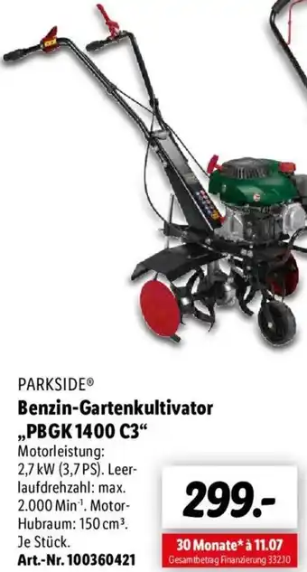 Lidl Parkside Benzin Gartenkultivator PBGK 1400 C3 Angebot