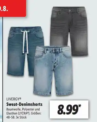 Lidl Livergy Sweat-denimshorts Angebot