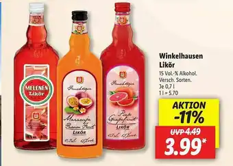 Lidl Winkelhausen Likör Angebot