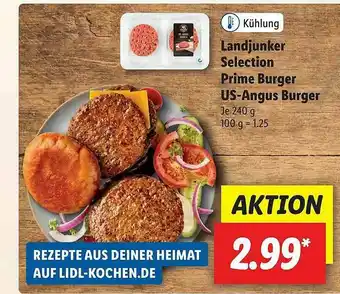 Lidl Landjunker Selection Prime Burger Us-angus Burger Angebot