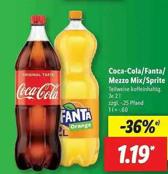 Lidl Coca-cola, Fanta, Sprite Angebot