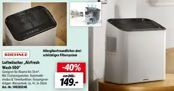 Lidl Soehnle Luftwäscher AirFresh Wash 500 Angebot