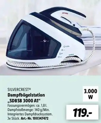 Lidl Silvercrest Dampfbügelstation ,,SDBSB 3000 A1" Angebot