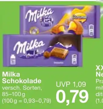 Jawoll Milka Schokolade 85-100g Angebot