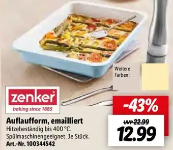 Lidl Zenker Auflaufform, emailliert Angebot