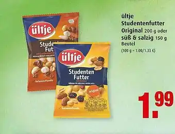 Markant ültje Studentenfutter Original Oder Süß & Salzig Angebot