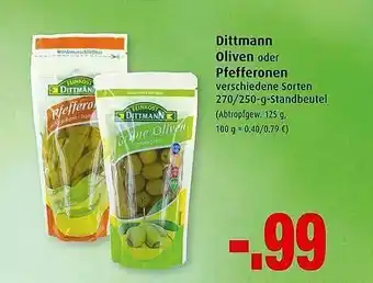 Markant Dittmann Oliven Oder Pfefferonen Angebot