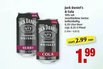 Markant Jack Daniel's & Cola Angebot