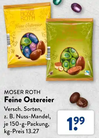 Aldi Süd Moser Roth Feine Ostereier 150 g Packung Angebot