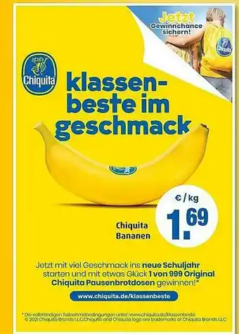 Markant Chiquita Bananen Angebot