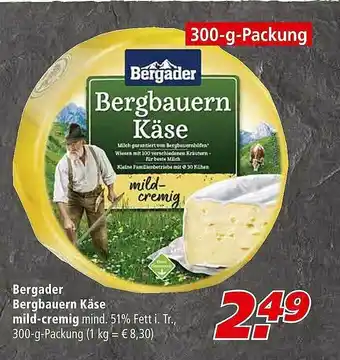 Marktkauf Bergader Bergbauern Käse Mild-cremig Angebot