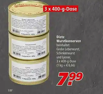 Marktkauf Dietz Wurstkonserven Angebot