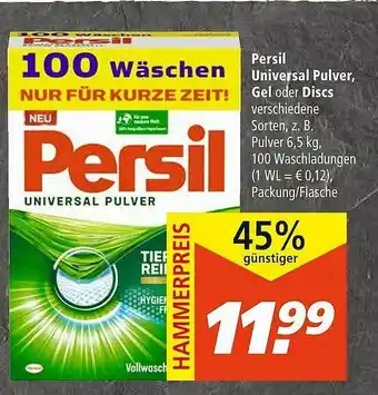 Marktkauf Persil Universal Pulver, Gel Oder Discs Angebot