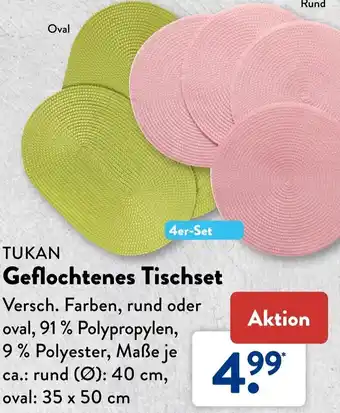 Aldi Süd Tukan Geflochtenes Tischset Angebot