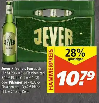 Marktkauf Jever Pilsener, Fun Light Oder Pilsener Angebot