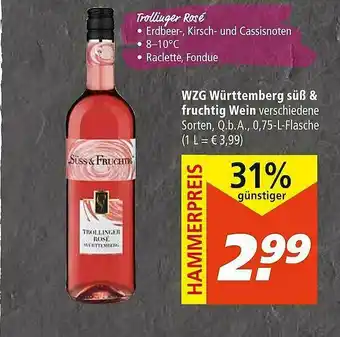 Marktkauf Wzg Württemberg Süß & Fruchtig Wein Angebot