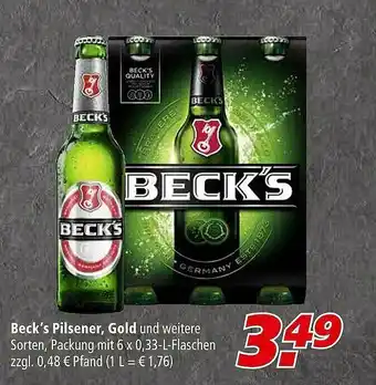 Marktkauf Beck's Pilsener, Gold Angebot