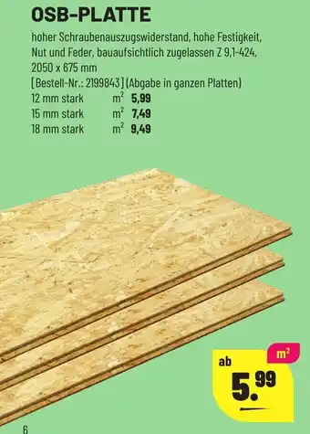 Leitermann Baumarkt OSB-Platte Angebot