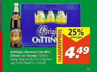 Marktkauf Oettinger Glorietta Cola-mix, Zitrone Oder Orange Angebot