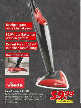 Marktkauf Vileda Dampfreiniger Rs 32540 Angebot