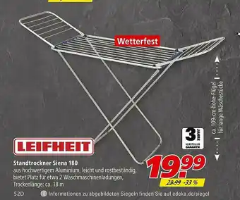 Marktkauf Leifheit Standtrockner Siena 180 Angebot