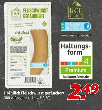 Marktkauf Hofglück Fleischwurst Geräuchert Angebot