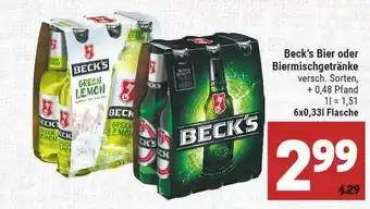 Marktkauf Beck's Bier Oder Biermischgetränke Angebot