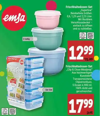 Marktkauf Frischhaltedosen-set „superline” Frischhaltedosen-set „clip & Close Mealprep” Angebot