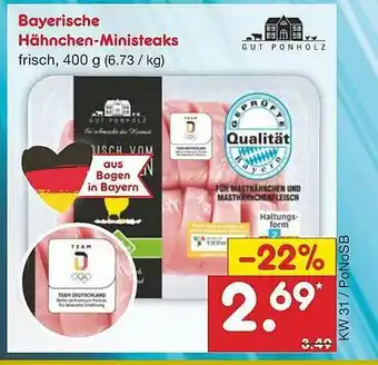 Netto Marken-Discount Gut Ponholz Bayerische Hähnchen-ministeaks Angebot