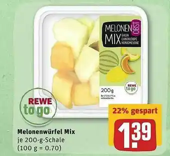 REWE Rewe To Go Melonenwürfel Mix Angebot