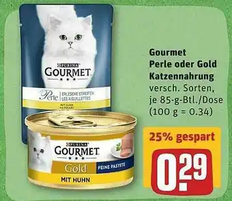 REWE Gourmet Perle Oder Gold Katzennahrung Angebot