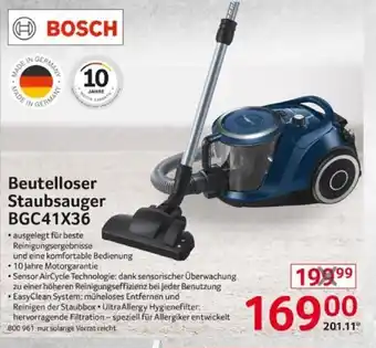 Selgros BOSCH Staubsauger Beutelloser l  BGC41X36 Angebot