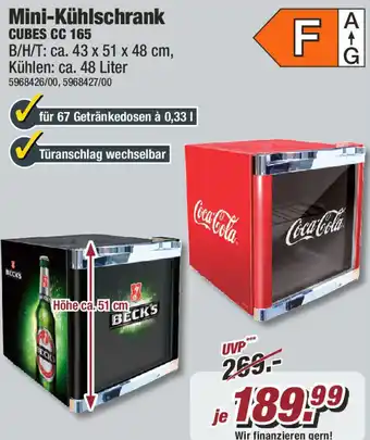 Poco Mini Kühlschrank Cubes CC 165 Angebot